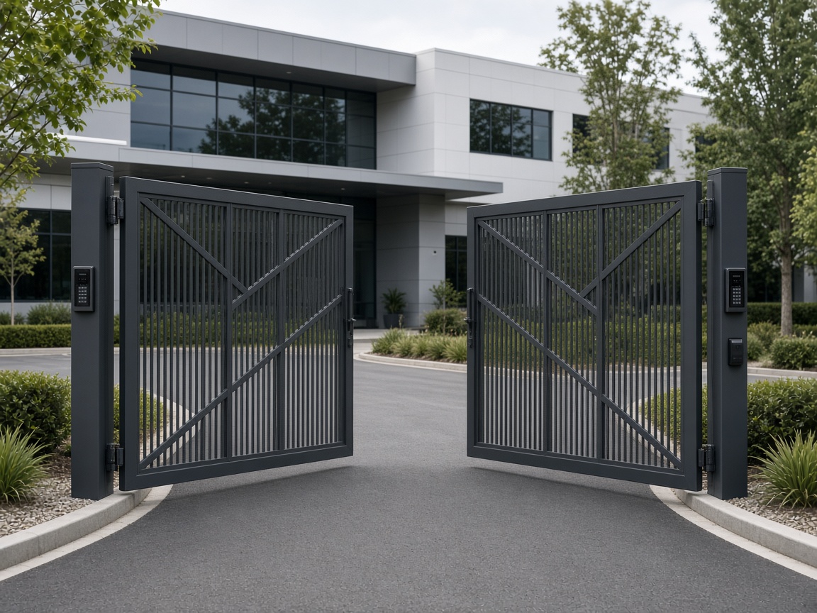 Commercial automatic vehicle swing gates